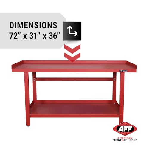 AFF 3996 Heavy-Duty Workbench, 72” x 31” x 36”, 1,300 lbs Capacity AFF