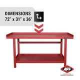 AFF 3996 Heavy-Duty Workbench, 72” x 31” x 36”, 1,300 lbs Capacity AFF