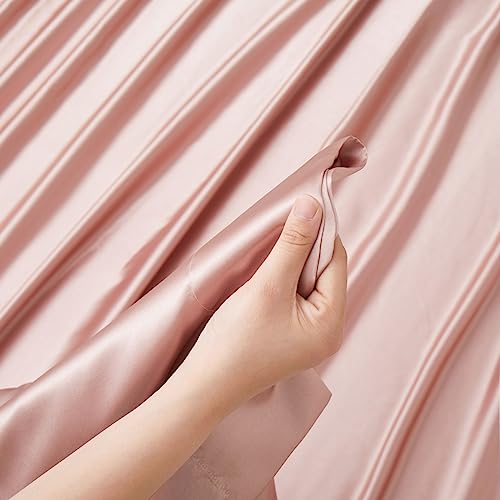 Ersmak Satin Flat Sheet Only, Single Flat Sheet Queen, Luxury & Ultra Soft Silky Bedding Top Sheet for Queen Mattress - Champagne Ersmak