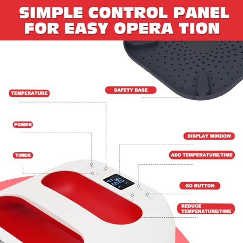 MECOLOUR Heat Press Machine for T Shirts, Portable Heat Press 9"X9" With Heat Press Mat, PTFE Teflon and 8 Pcs Tshirt Ruler Guide, Tshirt Press Machine for Sublimation, HTV, Heat Transfer Projects Red MECOLOUR