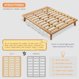 NELYE Full Platform Bed Base - 14 Inch Solid Wood Mattress Foundation with Support Slats and Legs, Full-Size Rubberwood Simple Bed Frame NELYE