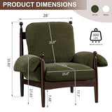 AQO Mid Century Modern Accent Chair with Arms, Upholstered Spindle Chair with Wood Frame, High-Resilience Sponge Cushion for Living Room Bedroom Office AQO