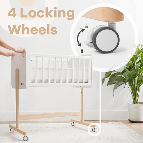 Comfy Cubs Wooden Bedside Bassinet Sleeper - Safe and Stylish Baby Crib - Ideal Baby Sleeper Bed Crib for Newborns and Infants - Perfect Nursery Essentials for Babies Comfy Cubs