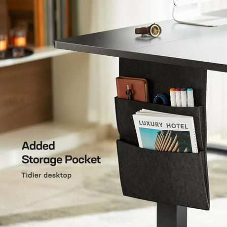 Marsail 55x24 Electric Standing Desk - Adjustable Height Computer Desk with Memory Presets, Storage Bag & Cable Management for Home Office & Gaming Workstations Marsail