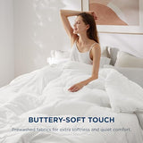 Bedsure Full Size Comforter - Comforter Full for All Season, Ultra-Soft Quilted Down Alternative Duvet, Blanket for Bed, Prewashed Duvet Insert with 4 Tabs, Machine Washabl, White, 86x82 in Bedsure