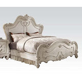 Acme Versailles Wooden King Panel Bed in Bone and White ACME Furniture