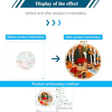 Zhenqing Autumn Forest Cabin Embroidery Kit for Beginners - Complete Set with Pre-Printed 29x29cm Cotton Fabric, Hoop, Threads & Tools(C0140)