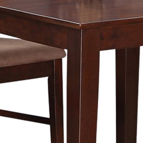 East West Furniture Oxford 5 Piece Dining Set Includes a Square Solid Wood Table and 4 Linen Fabric Kitchen Room Chairs, 36x36 Inch, Mahogany East West Furniture