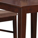 East West Furniture Oxford 5 Piece Dining Set Includes a Square Solid Wood Table and 4 Linen Fabric Kitchen Room Chairs, 36x36 Inch, Mahogany East West Furniture