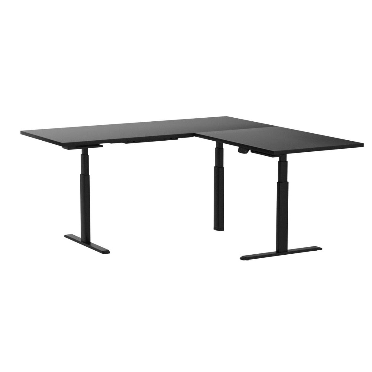 Stand Steady Tranzendesk Power Extra Large 71 Inch Electric L-Shaped Corner Standing Desk, Height Adjustable Ergonomic Corner Desk & Sit Stand Workstation, Fits 4 Monitors (Black, 71in x 71in) Stand Steady