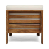 Christopher Knight Home Alice Outdoor 5 Piece Acacia Wood Sofa Set, Teak Finish, Beige Christopher Knight Home