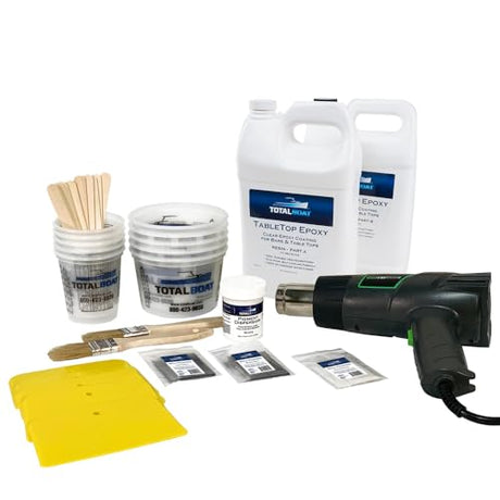 TotalBoat DIY Epoxy Italian White Marble Effect Countertop Project Kit | Includes Resin, Pigments & Tools | Make Faux Marble Kitchen Countertops, Bathroom Counters & Coffee Tables (2 Gallon Kit) TotalBoat