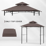 Grill Gazebo Canopy Replacement - ABCCANOPY 5x8 Double Tiered BBQ Canopy Top Cover, Outdoor Grill Tent Roof for #L-GG001PST-F (Brown) ABCCANOPY