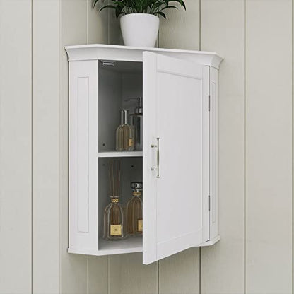 RiverRidge Somerset Corner Storage Wall Cabinet, White