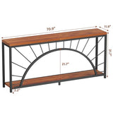70.9 Inch Console Table, Extra Long Industrial Sofa Tables, 2-Tier Behind Couch Table, Foyer Tables for Entryway, Hallway, Living Room, Unique Design UNIQUITE