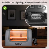 2025 Upgrade Laser Engraver Integrated Enclosure with LED Light, Fireproof and Dustproof Protective Cover 28.3 * 28.3 * 15.7, Exhaust Fan 4000RPM and Pipe, Against Smoke Odor and Noise Eye Protection Skouphy