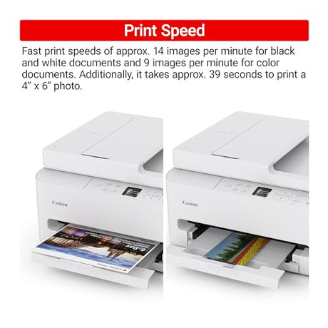 Canon PIXMA TR7120 Wireless Color Inkjet Printer for Duplex Printing, White – Home Printer with Copier/Scanner, Auto Document Feeder, Compact Design, Intuitive Control Panel Canon