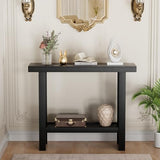 LIFECHOVY Modern Console Tables with Storage, Narrow Entryway Table for Hallway, Behind The Couch Sofa, Entrance Table with Shelves for Living Room, Foyer, Black LIFECHOVY