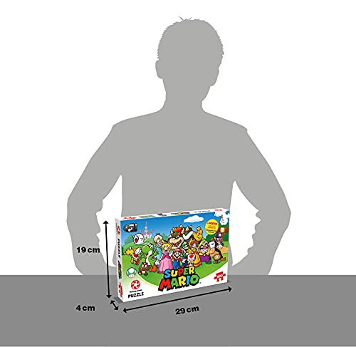 Winning Moves Super Mario and Friends 500 Piece Jigsaw Puzzle Game, Piece Together Mario, Luigi, Yoshi, Bowser and Toad, Gift and Toy for Ages 10 Plus