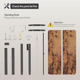 LongKe Electric Standing Desk Adjustable Height, 40x24 Inches Sit Stand up Desktop for Home Office, Ergonomic Rising Computer Table with Memory Preset,Rustic Brown LongKe