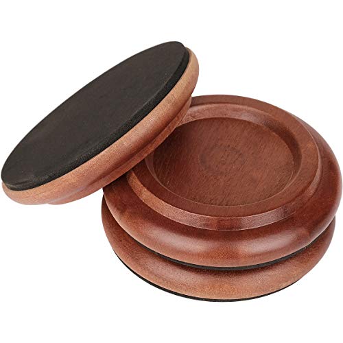 Eison Grand Piano Caster Cups, Solid Sapeliwood Piano Caster with Non-Slip & Anti-Noise Foam Floor Protectors for Hardwood Floor, Set of 3 Eison