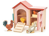 Tender Leaf Toys - Chicken Coop - 9 Pcs Miniature Henhouse Farm Animal Toys, Dollhouse Accessories Pretend Play Set for Kids Imaginative Play - Age 3+ Tender Leaf Toys