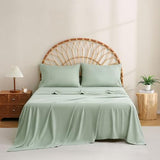 JSD Sage Green Twin Sheet Set with Side Pocket Corner Straps, 3 Piece Soft Kids Microfiber Bed Sheets Extra Deep Pocket JSD