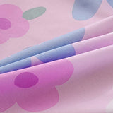 KWLOVER 2PC Soft Bed Fitted Sheet and Pillowcases Set,Purple Flowers Printed Sheets for Kids Girls Single Twin Size Bed KWLOVER