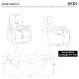 AEDI Genuine Leather Zero Gravity Power Recliner Chair with Triple-Motor System, Adjustable Headrest & Lumbar Support, USB & Type-C Charging,Camel