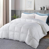 WhatsBedding Twin Comforter,Filled with Feather and Down, White Duvet Insert - Luxurious Hotel Collection Bed Blanket Comforter - 100% Cotton Shell -Twin Size 64x88 Inch WhatsBedding