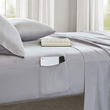 Comfort Spaces Twin XL Comforter Sets with Sheets - Bed in a Bag 6 Pieces Teen Bedding Sets, Red and Grey Stripes Bedding Twin XL, College Twin XL Bed Set with 2 Side Pockets Bedroom Organizer Comfort Spaces