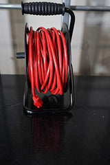 Woods 22849 Metal Extension Cord Reel Stand In Black, Heavy Duty, Quick Snap Together Design, Sturdy and Durable Stand, Easy to Grip Handles, Holds Up To 100 Feet, 14/3 Gauge Cord Woods