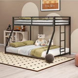 CFTEL Bunk Beds Twin Over Full Size, Metal Bunk Bed with Removable Ladder&Reinforced Guardrails for Kids&Adult, Bed Frame Twin Size (Black) CFTEL