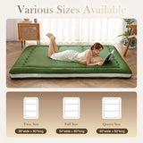 Auemtyn Japanese Floor Mattress, 4" Japanese Futon Mattress, Foldable & Portable Shiki Futon (shikibuton), Roll Up Thicken Sleeping Tatami Mat Sleeping Pad for Camping (Green, 54 x 80) Auemtyn