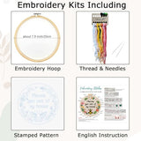 Nuberlic Funny Bee Embroidery Kits for Beginners, Please Get Out of My House Embroidery Kit for Adults- Easy Cross Stitch Starter Kit with Printed Fabric, Hoop, Needles Instruction and Threads