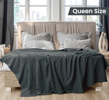 Utopia Bedding Smoke Gray 100% Cotton Blanket [Queen Size - 90x90 Inch] 350GSM Lightweight, Soft and Breathable Thermal Blanket for All Seasons Utopia Bedding