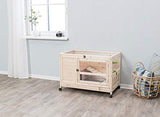 TRIXIE Natura X-Small Indoor Rabbit Hutch, Pet House for Rabbits and Guinea Pigs, Bunny Cage on Wheels, Pull Out Tray TRIXIE