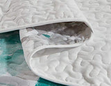 Luxury Home Collection 3 Piece Full/Queen Quilted Reversible Coverlet Bedspread Set Floral Printed Turquoise White Gray Luxury Home