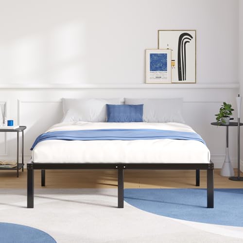 Avenco Metal Platform Bed Frame King Size 14 Inch – Noise Free Quiet Design, Heavy Duty Steel Support, Under Bed Storage, Easy Assembly, No Box Spring Needed Avenco