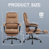 Misolant Big and Tall Office Chair with Footrest, High Back Desk Chair with Linkage Armrest, 90-155° Recline Executive Computer Chairs with Adjustable Height for Home Misolant
