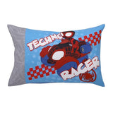 NoJo Marvel Spiderman Spidey and his Amazing Friends Spidey Time Red, Blue, and Grey 4 Piece Toddler Bed Set - Comforter, Fitted Bottom Sheet, Flat Top Sheet, and Reversible Pillowcase NoJo
