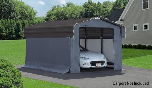 ARROW, Fabric Enclosure Kit for 10 x 15-ft Arrow Carports (Metal carport not included ARROW