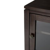 SIMPLIHOME Cosmopolitan SOLID WOOD 36 Inch Wide Contemporary Medium Storage Cabinet in Mahogany Brown, For the Living Room, Entryway and Family Room SIMPLIHOME