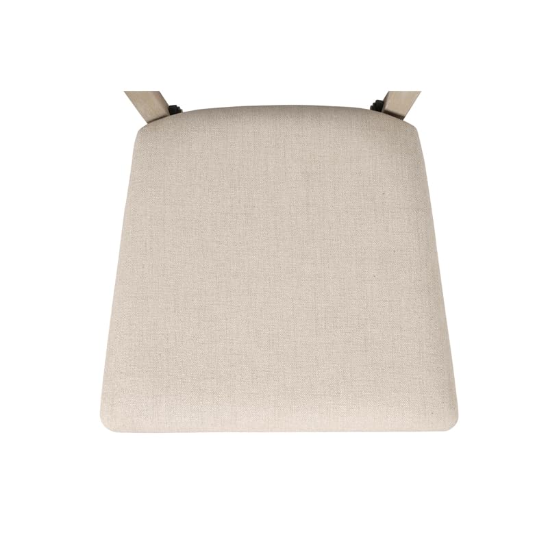 Linon Triena Mission 19" Transitional Wood Back Folding Chairs with Padded Seat, Fully Assembled in Graywash (Set of 2) Linon