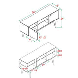 Walker Edison Modern 2-Door Solid Wood Stand for TVs up to 65 Inches, 58 Inch, Walnut Walker Edison