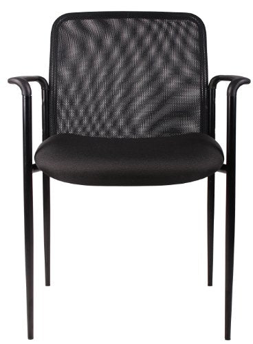 Boss Office Products Stackable Mesh Guest Chair in Black, 250 (B6909-BK)