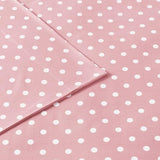 Intelligent Design Pink Full Size Sheet Sets Kids Polka Dot Sheets for Girls 100% Cotton Percale Soft Flat and Fitted Sheet, Pillowcase, Breathable All Season Bed Set, Fits up to 14" Mattress Intelligent Design