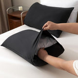 ROSGONIA King Size Comforter Set Black, 3pcs (1 Black Comforter & 2 Pillowcases), All Season Bedding Lightweight Bedspread Blanket Quilt Bed Set ROSGONIA