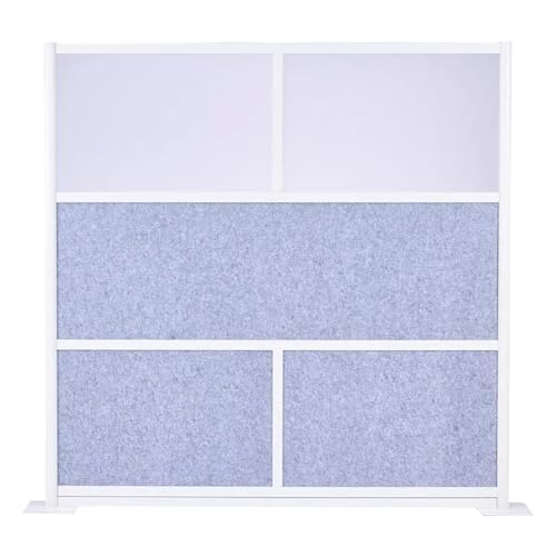 VEVOR Office Divider Privacy Partition, 1-Pack, 70" x 70" Modular Wall Room Divider, PET Workstation Cubicle Partition with Frosted Windows, Freestanding Privacy Panel Wall for Office Library VEVOR