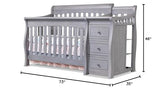 Sorelle Furniture Princeton Elite Crib and Changer Classic -in- Convertible Diaper Changing Table Made of Pine Wood Non-Toxic Wooden Baby Bed Toddler Childs Daybed Full-Size Nursery - Weathered Grey